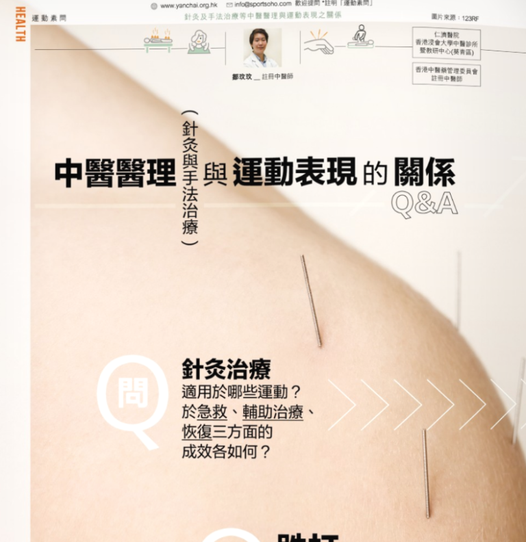 Sportsoho運動版圖專欄-運動素問 中醫醫理與運動表現關係